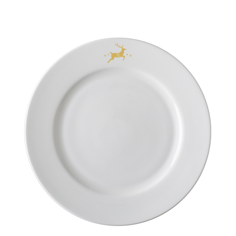 Flacher Servierteller 28 cm — Premium Platinum Line Merry Christmas