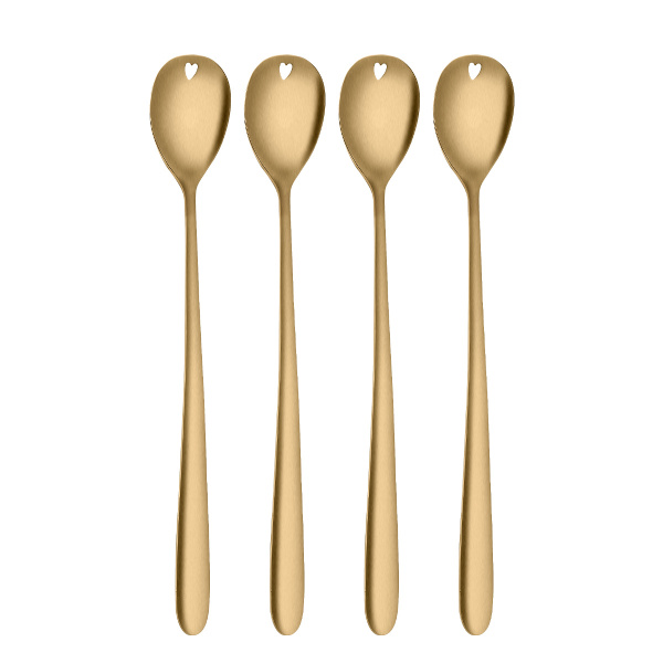 Cucchiai da latte con cuore oro set 4 pezzi – Love Cutlery