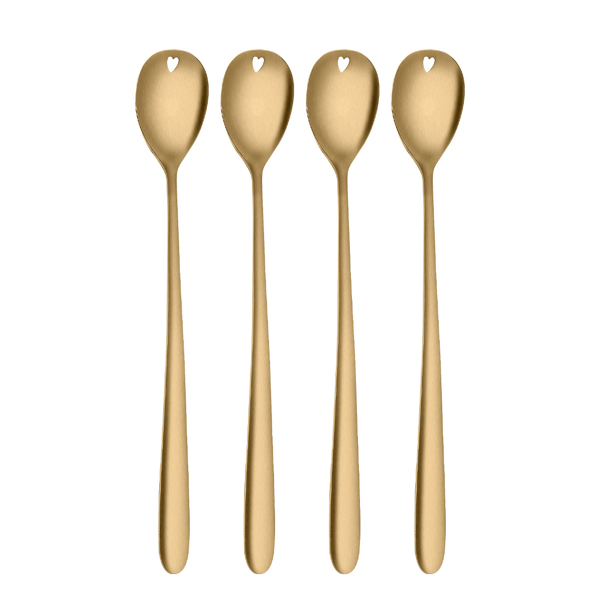 Latte Spoons with Heart Gold 4-pc Set – Love Cutlery