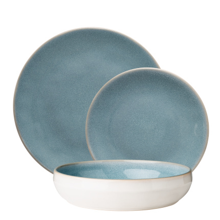 Ceramic plate set 18 pcs - Gaya Elements Glacial Ice North