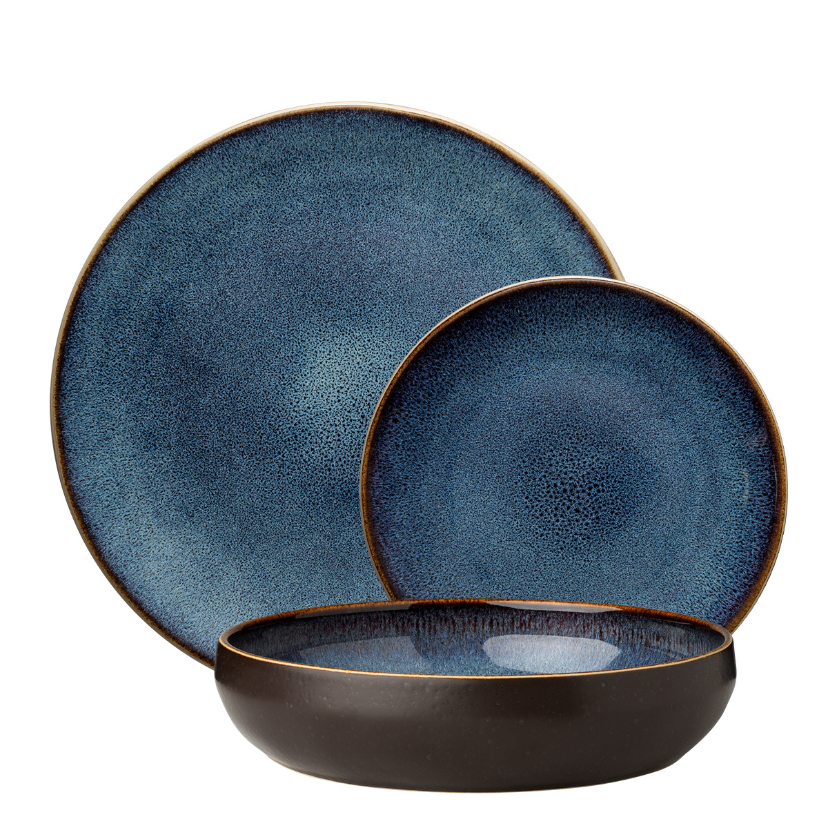 Ceramic plate set 18 pcs – Gaya Elements Night Terra