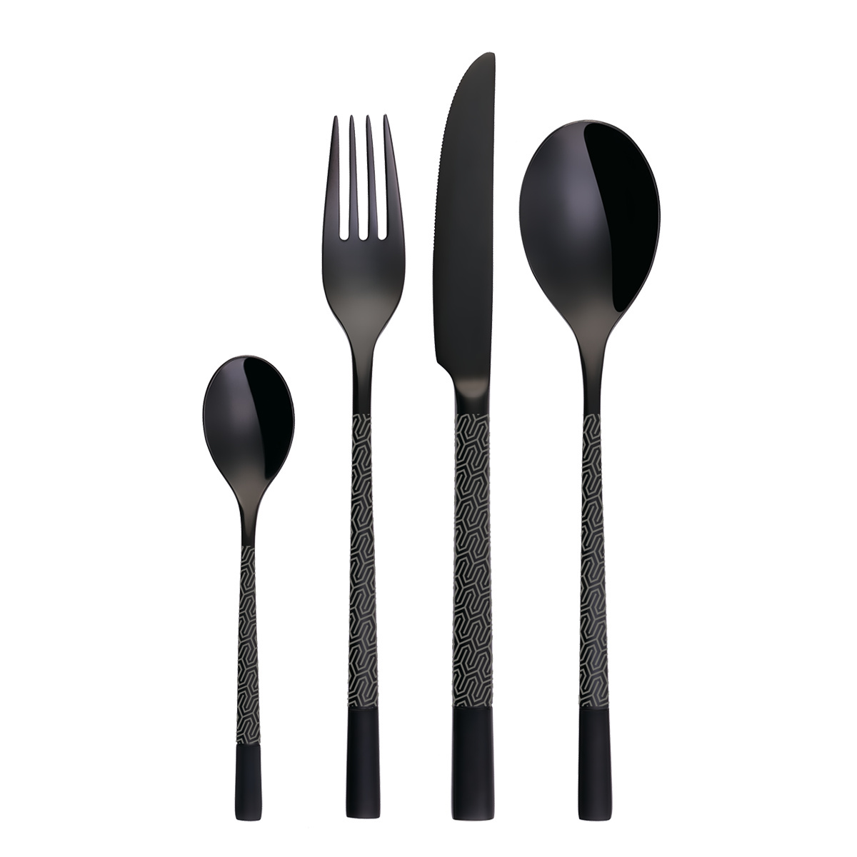 Cutlery set 24-pcs. - Luxury black Laser Snake