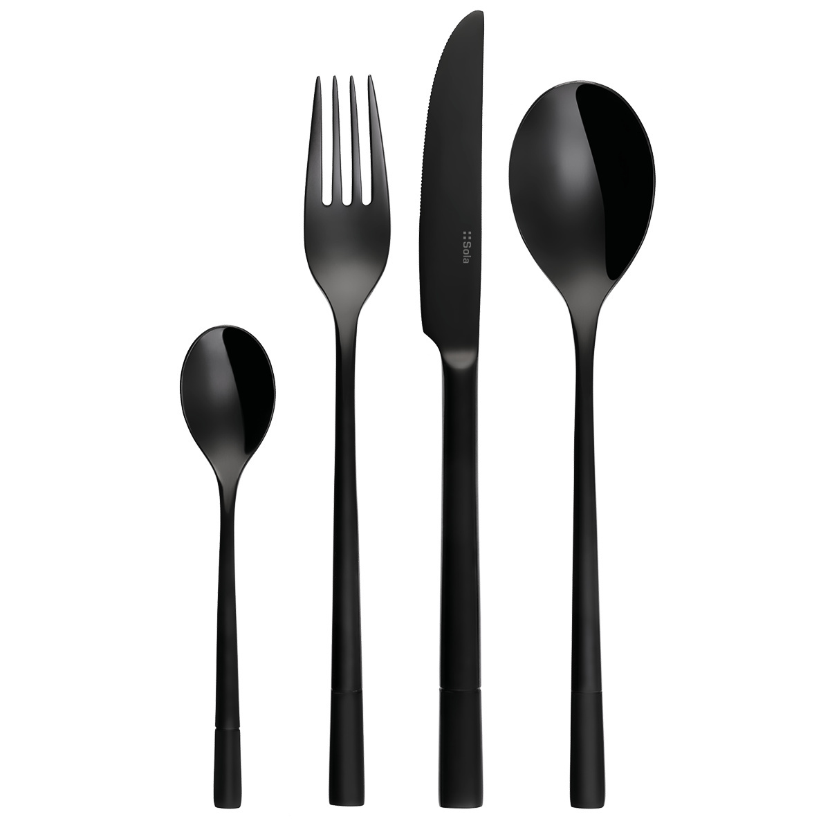 Set di posate 24 pz - Deluxe PVD nero completamente lucidato