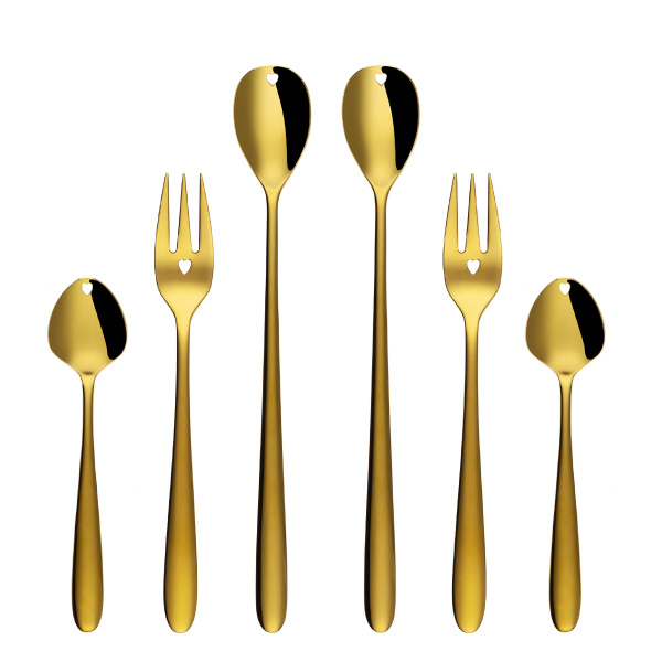 Set regalo con cuore 6 pezzi oro | Love Cutlery