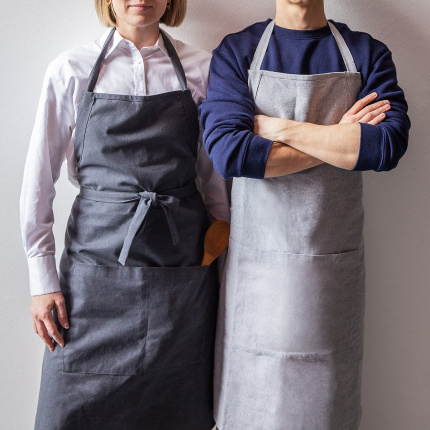 Light grey cotton apron 70 x 85 cm – Basic Ambiente