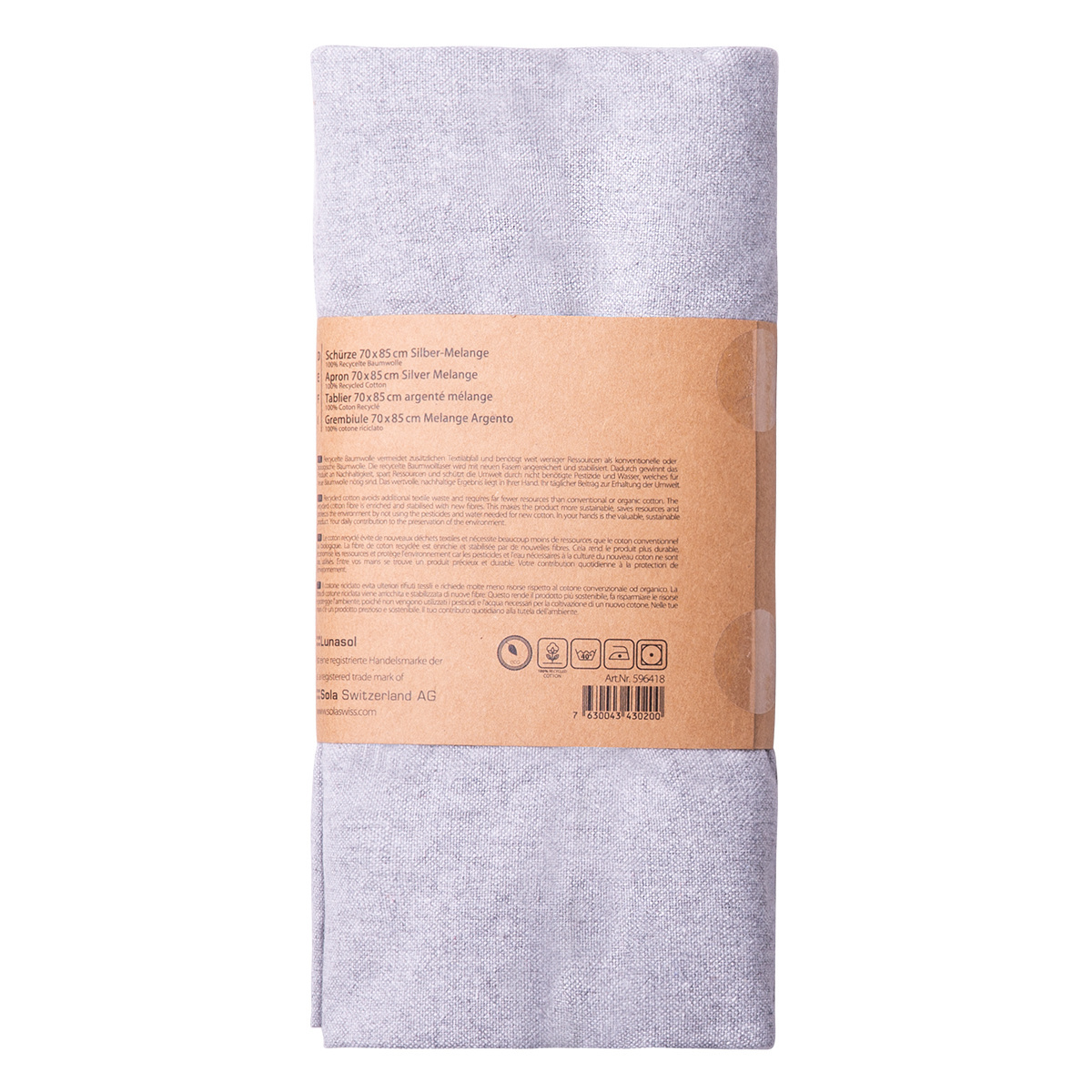 Light grey cotton apron 70 x 85 cm – Basic Ambiente