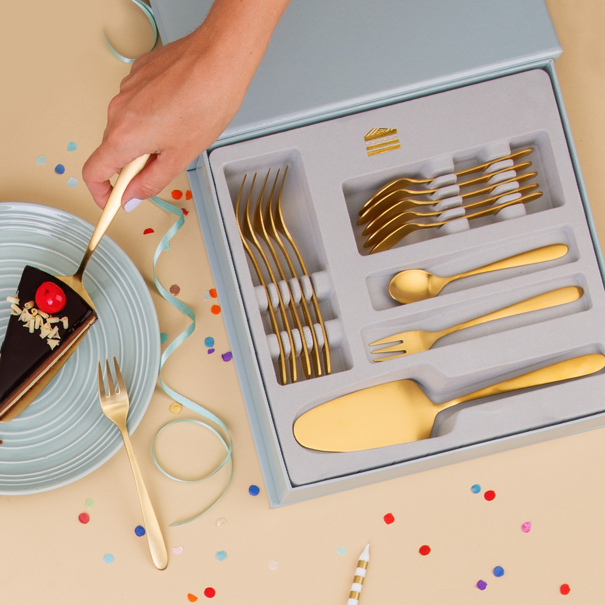 Cake Set 13 pcs - Alpha PVD Gold