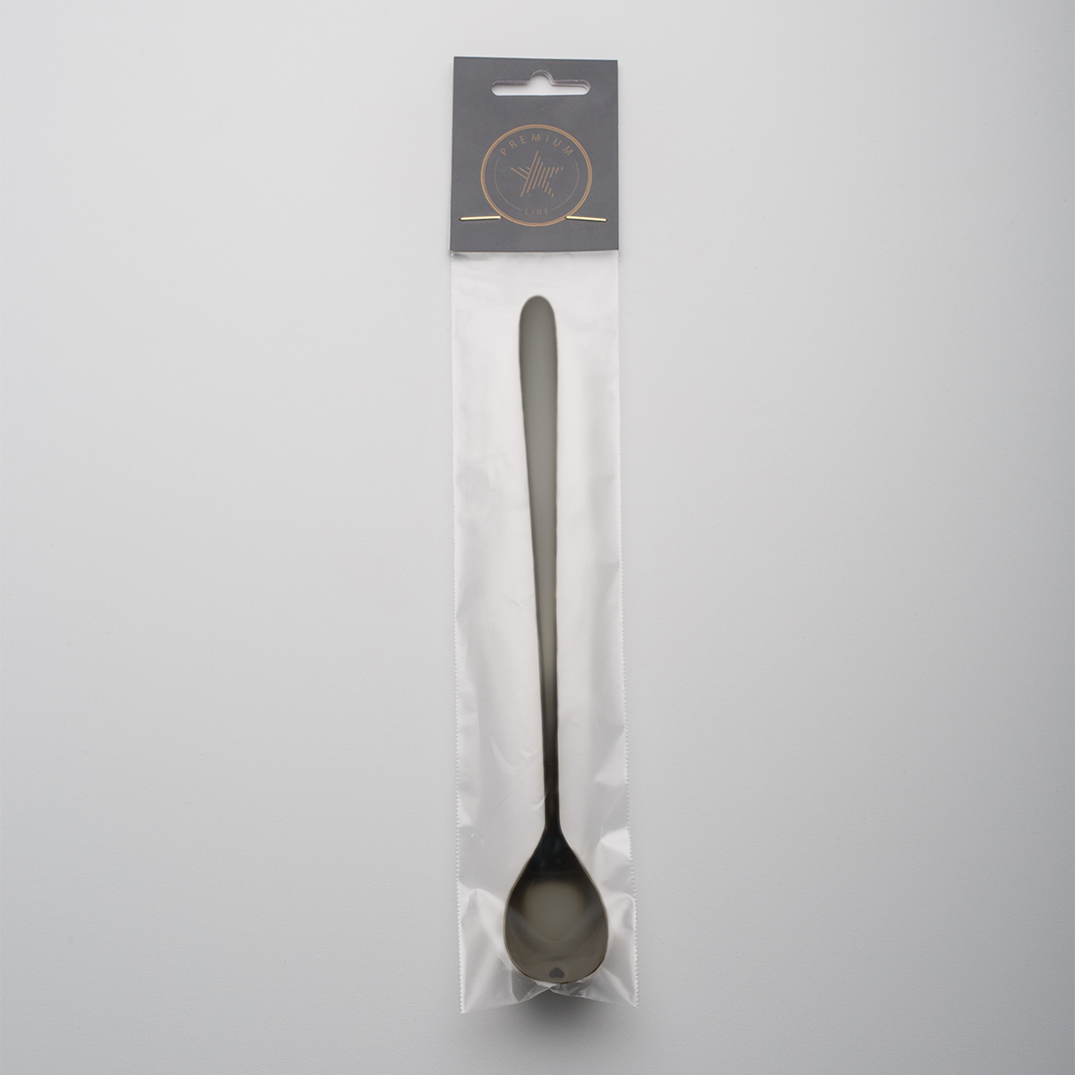 Latte Spoon with Heart PVD Gray - Love Cutlery