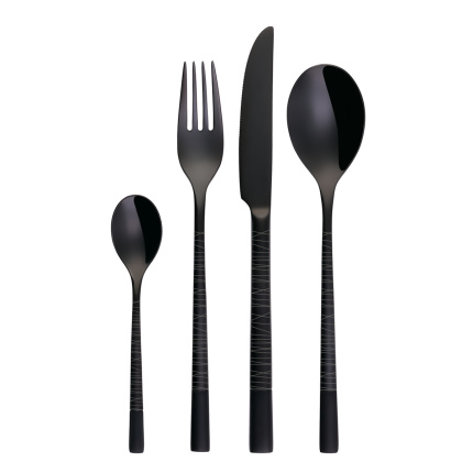 Besteckset 24-tlg. - Luxus schwarz Laser Line