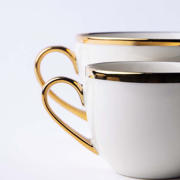 Coffee set 8 pcs - FLOW Lunasol with gold rim