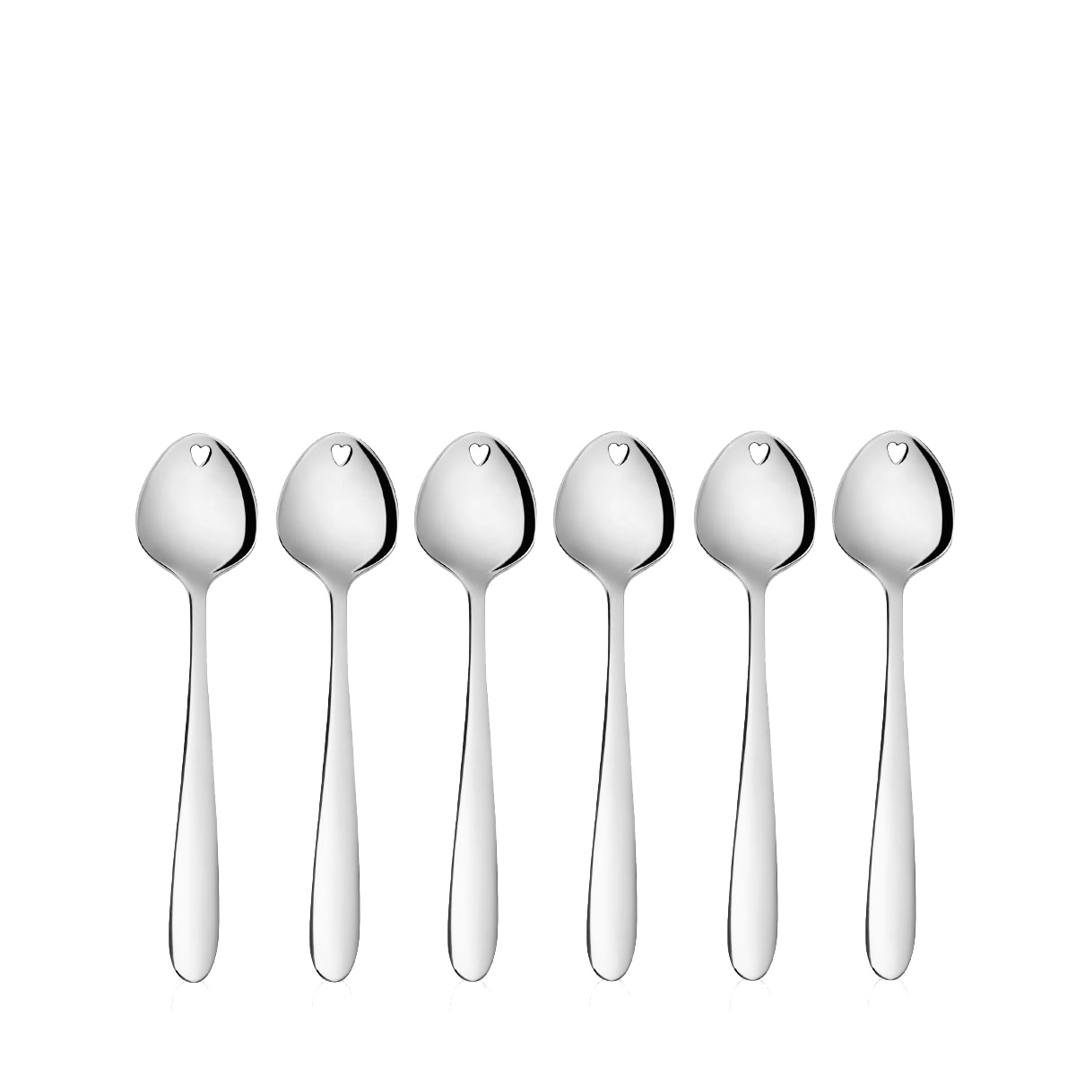 Ice Cream Spoons with Heart 6-pc Set - Love Cutlery