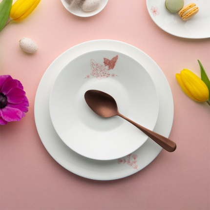 Piatto fondo Butterfly 22 cm | Premium Platinum Easter