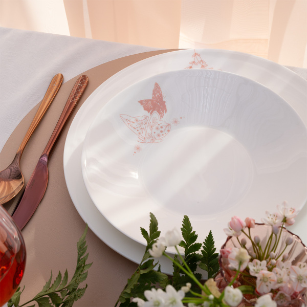 Deep plate Butterfly 22 cm | Premium Platinum Easter