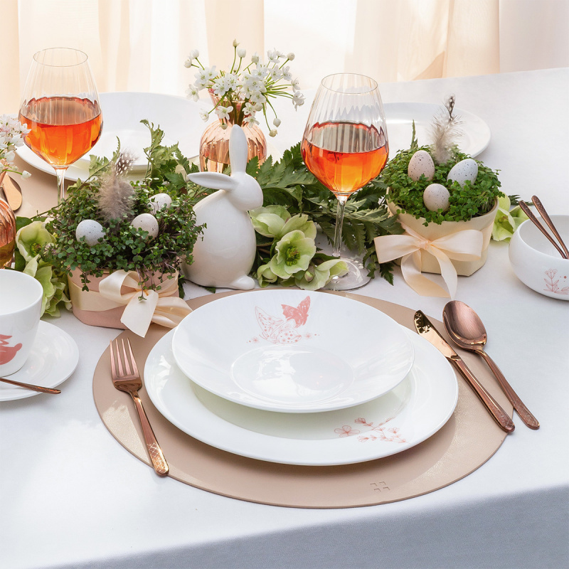 Tiefer Teller Butterfly 22 cm | Premium Platinum Easter