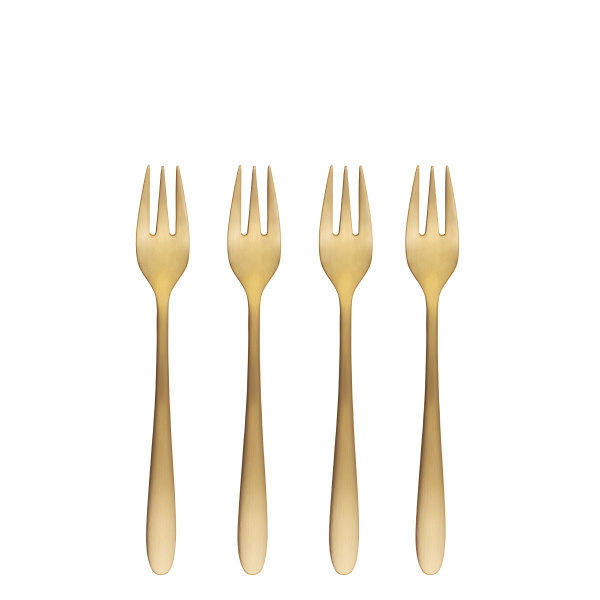 Forchettine da dolce set 4 pz in confezione natalizia — Alpha PVD oro