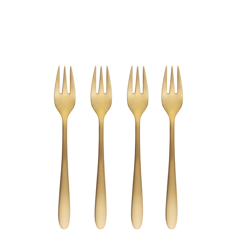 Cake forks set of 4 in Christmas packaging — Alpha PVD gold