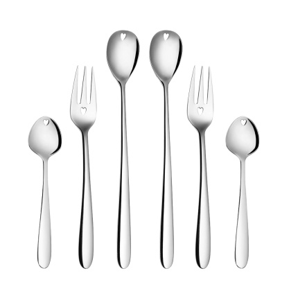 Besteck-Set 6-tlg. mit Herz - S-Line