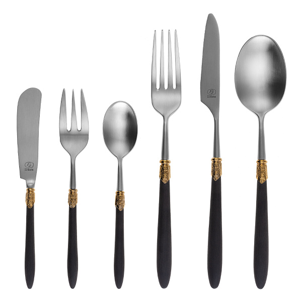 Set di posate 36 pezzi. - Anello in oro Gaya Exeter nero
