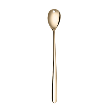 Latte-/Limonadenlöffel mit Herz PVD champagne - Love Cutlery