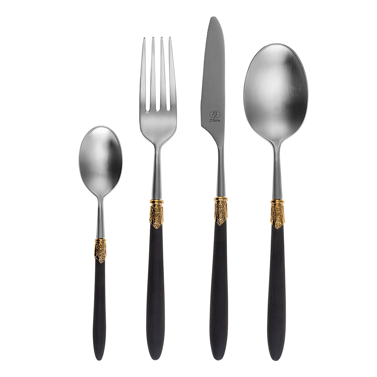 Set di posate 36 pezzi. - Anello in oro Gaya Exeter nero