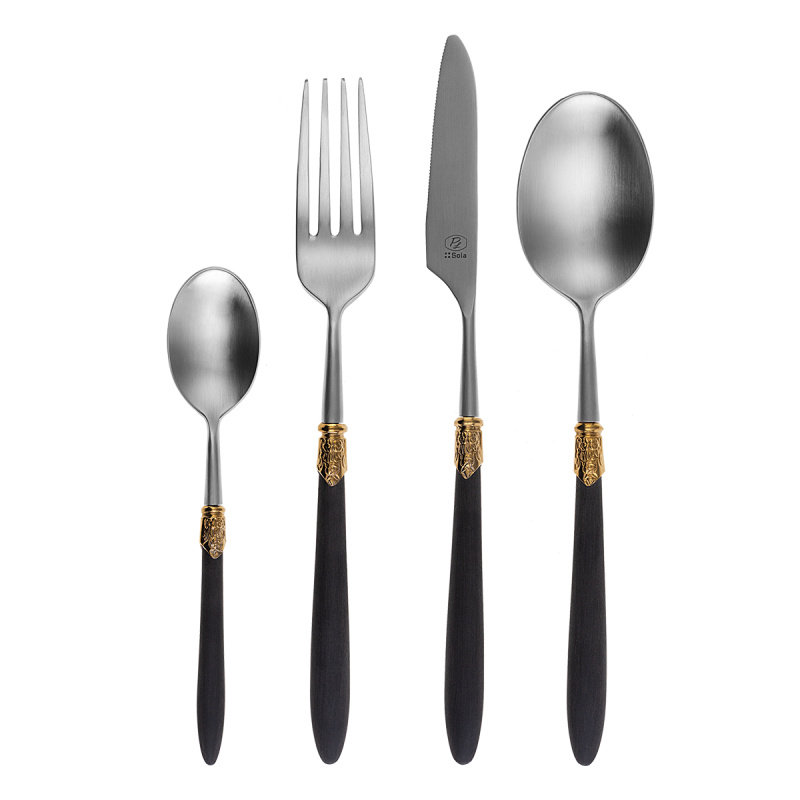 Set di posate 36 pezzi. - Anello in oro Gaya Exeter nero