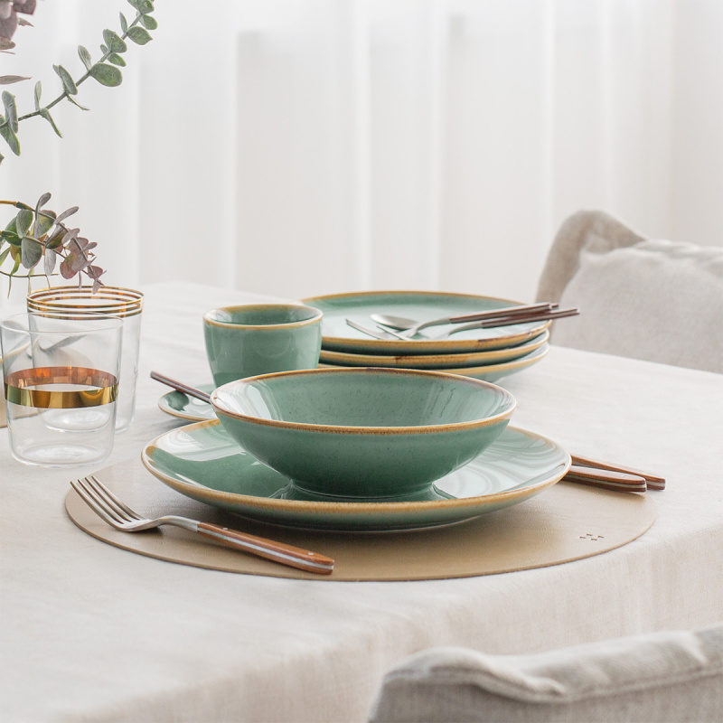 Porcelain set 30 pcs – Sand turquoise – Gaya