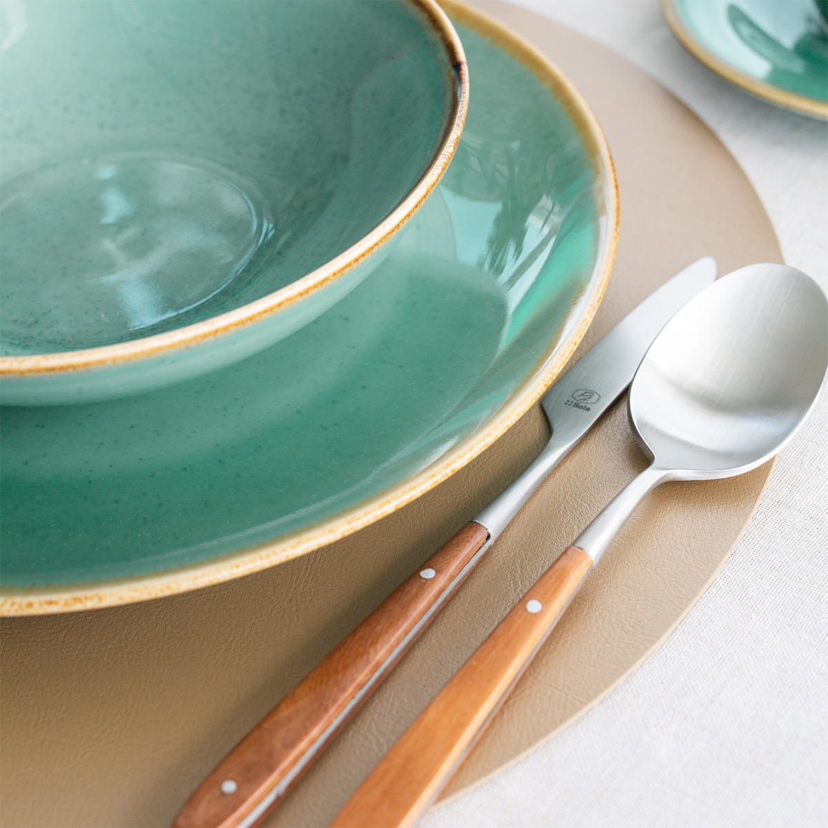 Porcelain set 30 pcs – Sand turquoise – Gaya