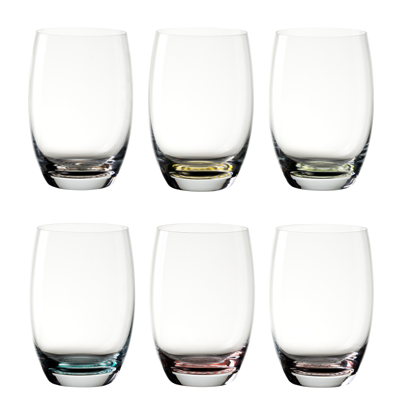 Tumbler glasses 460 ml coloured base 6 pcs | Optima
