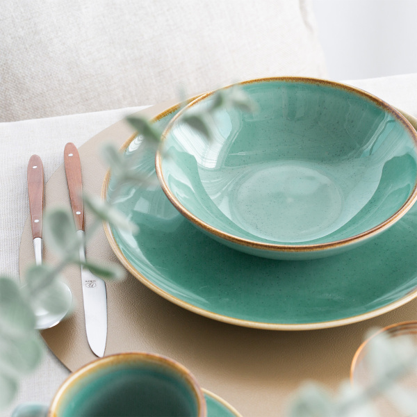 Porcelain set 30 pcs – Sand turquoise – Gaya