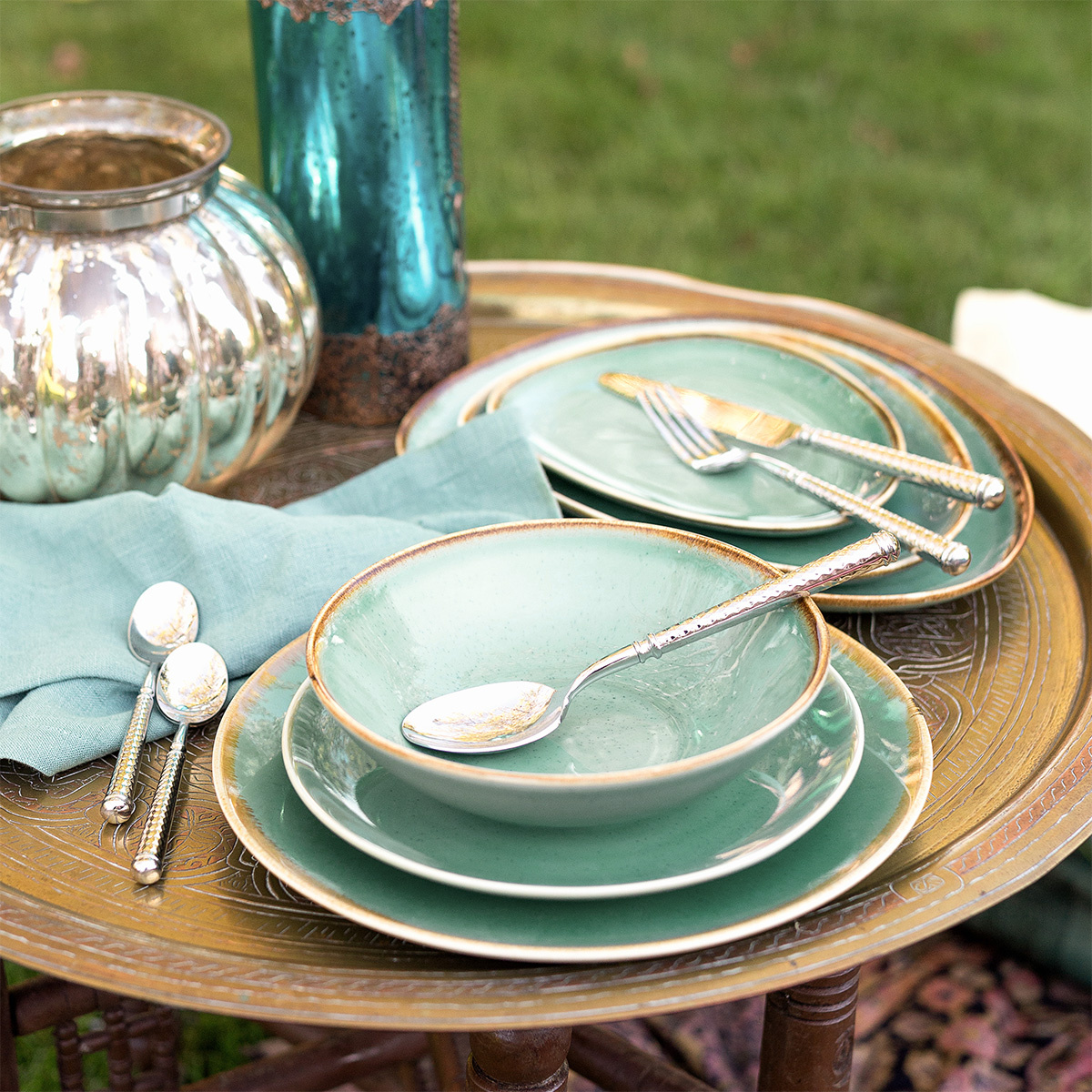 Set in porcellana 30 pezzi – Sand turchese – Gaya