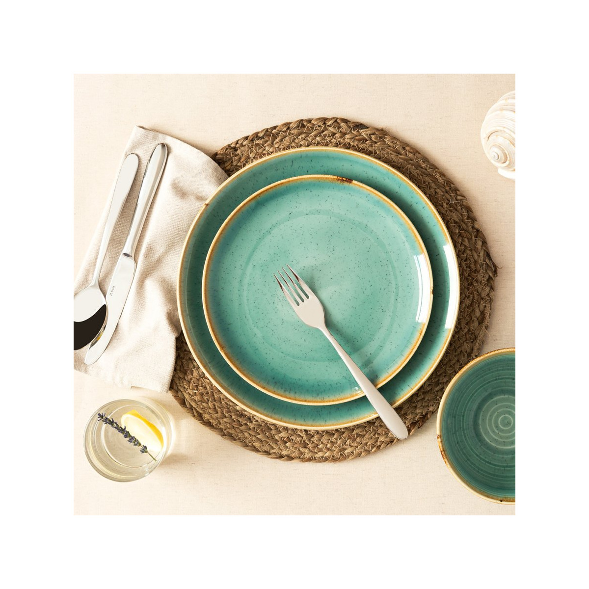 Porcelain set 30 pcs – Sand turquoise – Gaya