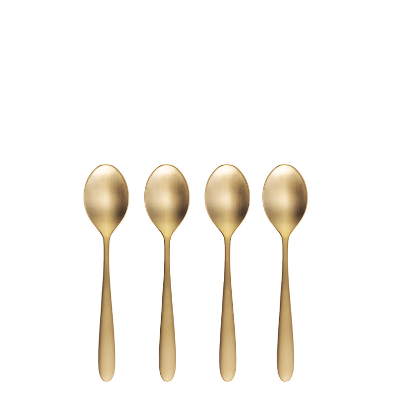 Set of 4 coffee spoons in Christmas packaging — Alpha PVD gold