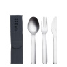 Set de couverts 3 pcs dans un sac gris avec logo SOLA