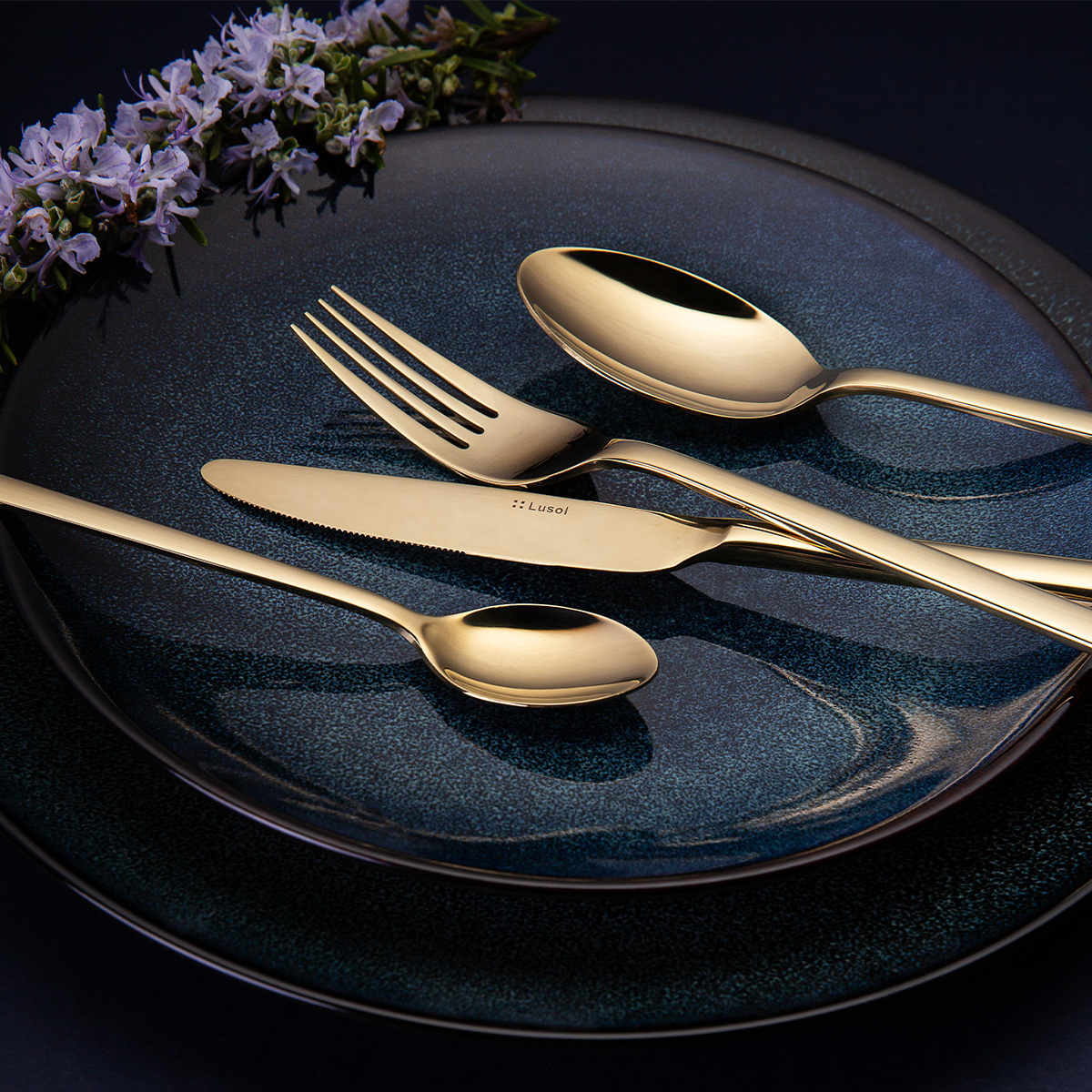 Cutlery set 16 pcs – Sofia PVD Champagne