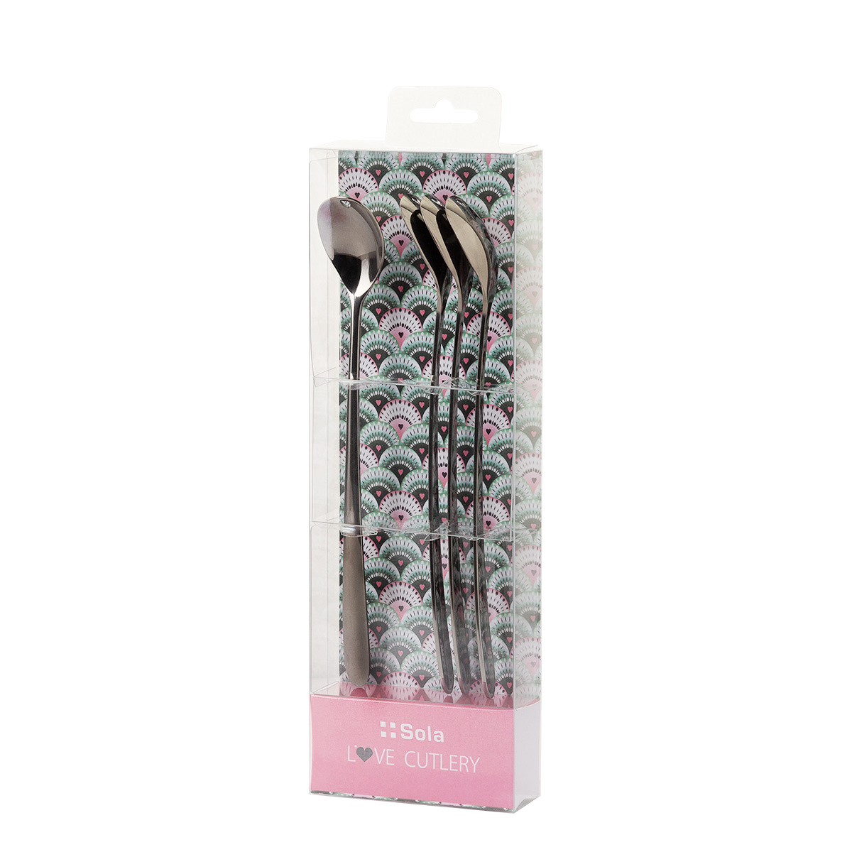 Latte Spoons with Heart Gray 4-pc Set – Love Cutlery