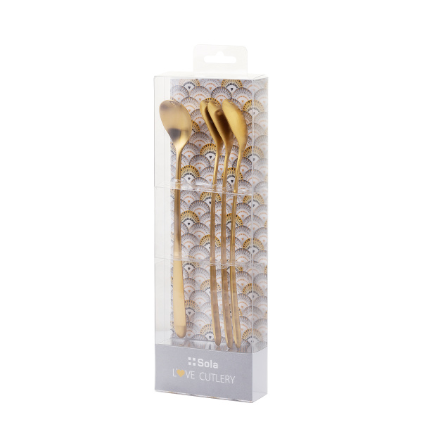 Latte Spoons with Heart Gold 4-pc Set – Love Cutlery