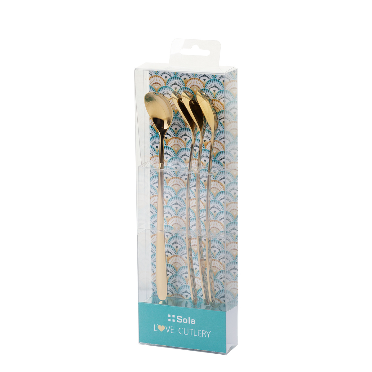 Latte Spoons with Heart Champagne 4-pc Set – Love Cutlery
