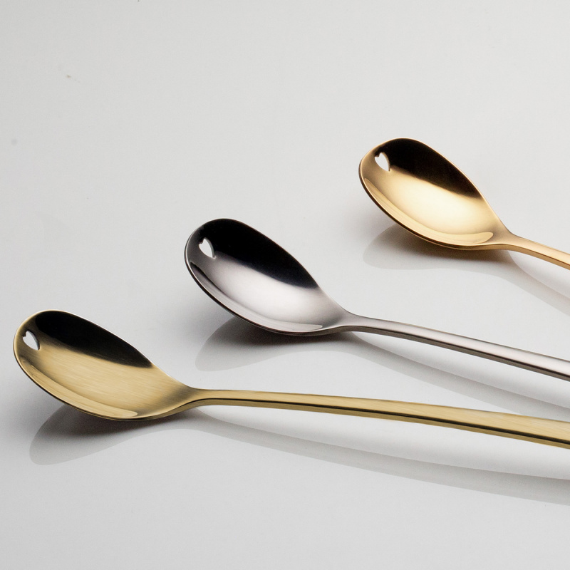Latte Spoons with Heart Gray 4-pc Set – Love Cutlery