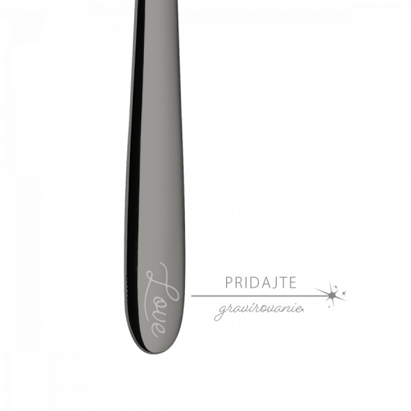 Latte Spoon with Heart PVD Gray - Love Cutlery