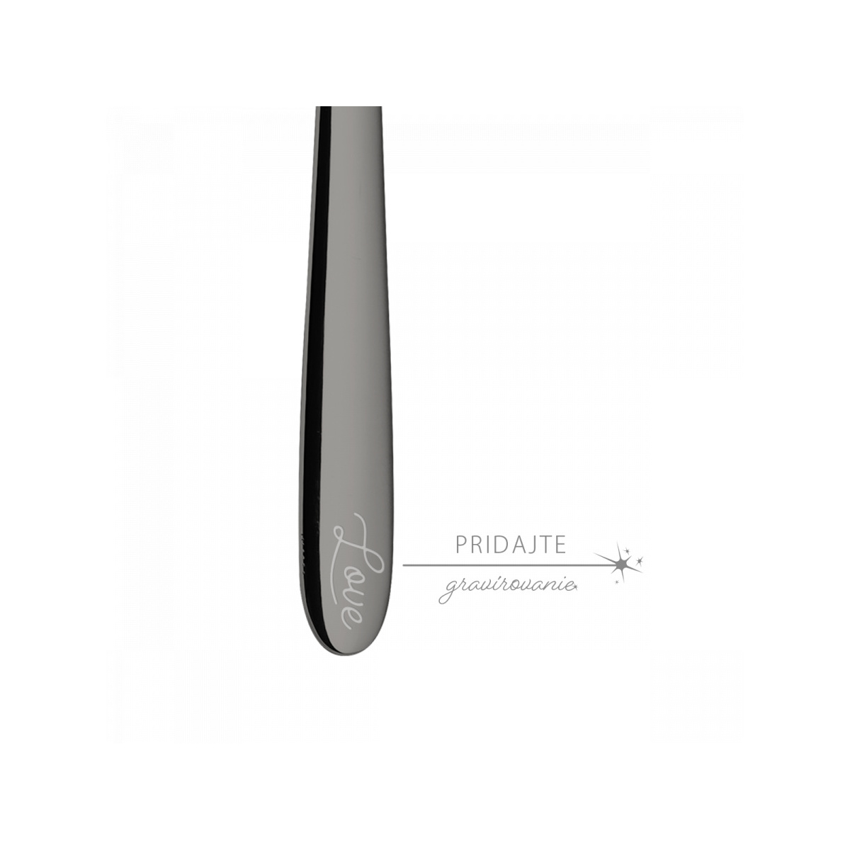 Latte Spoon with Heart PVD Gray - Love Cutlery
