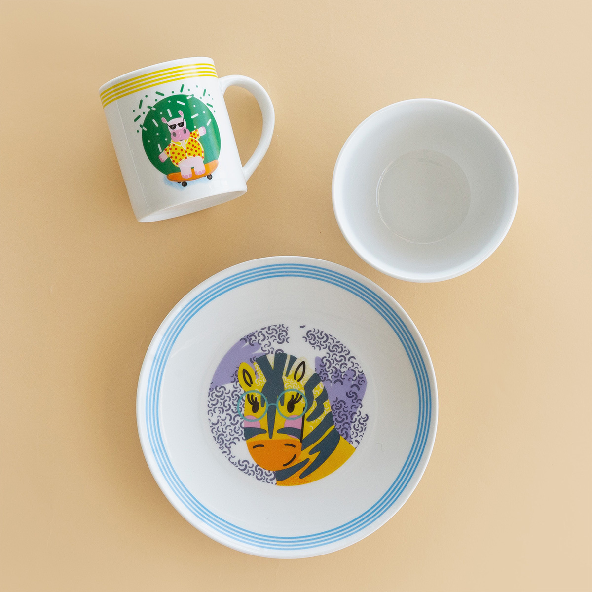 Children's porcelain set 3 pcs — Jungle Patrol