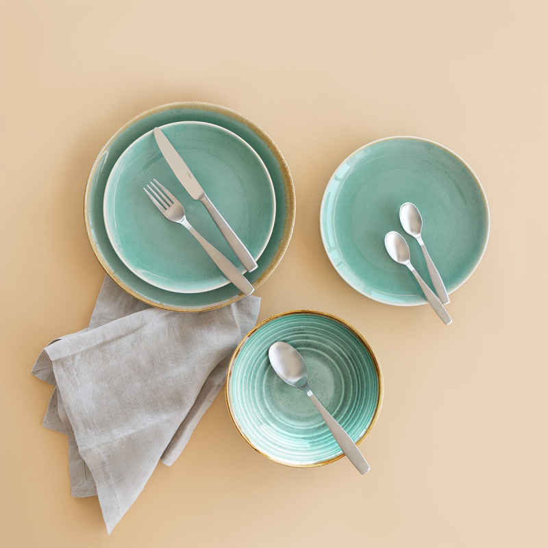 Porcelain set 18 pcs Gaya Sand turquoise | Lunasol