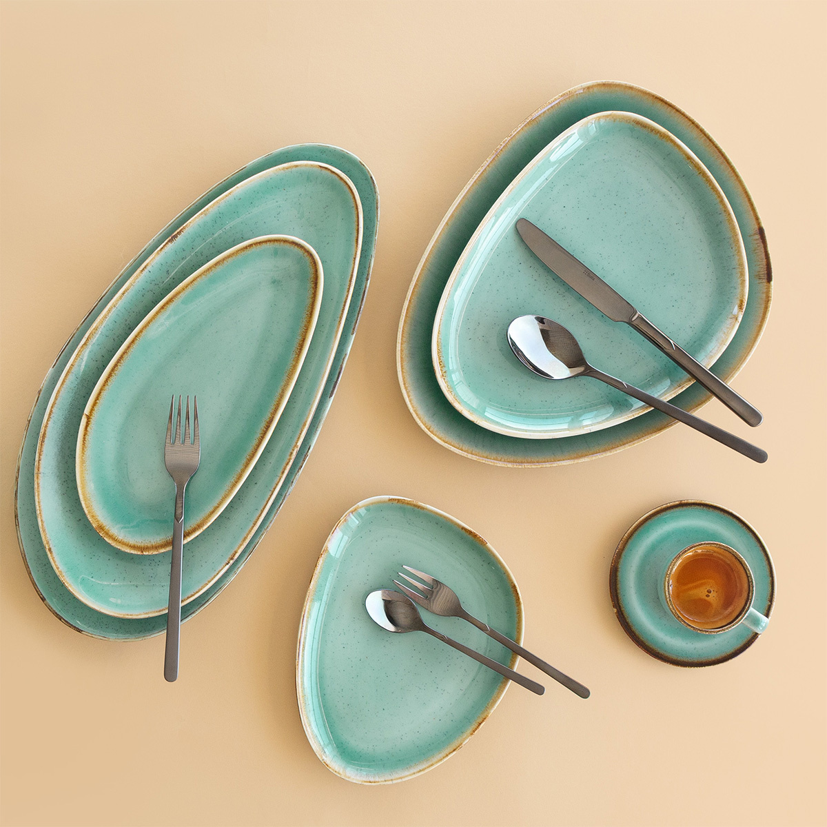 Set posate 20 pezzi Kanton PVD grigio chiaro | Sola