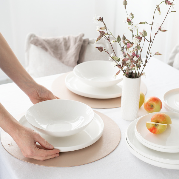 Porcelain set 12 pcs — Gaya Atelier white