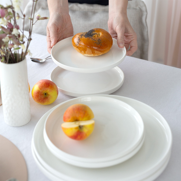 Porcelain set 12 pcs — Gaya Atelier white