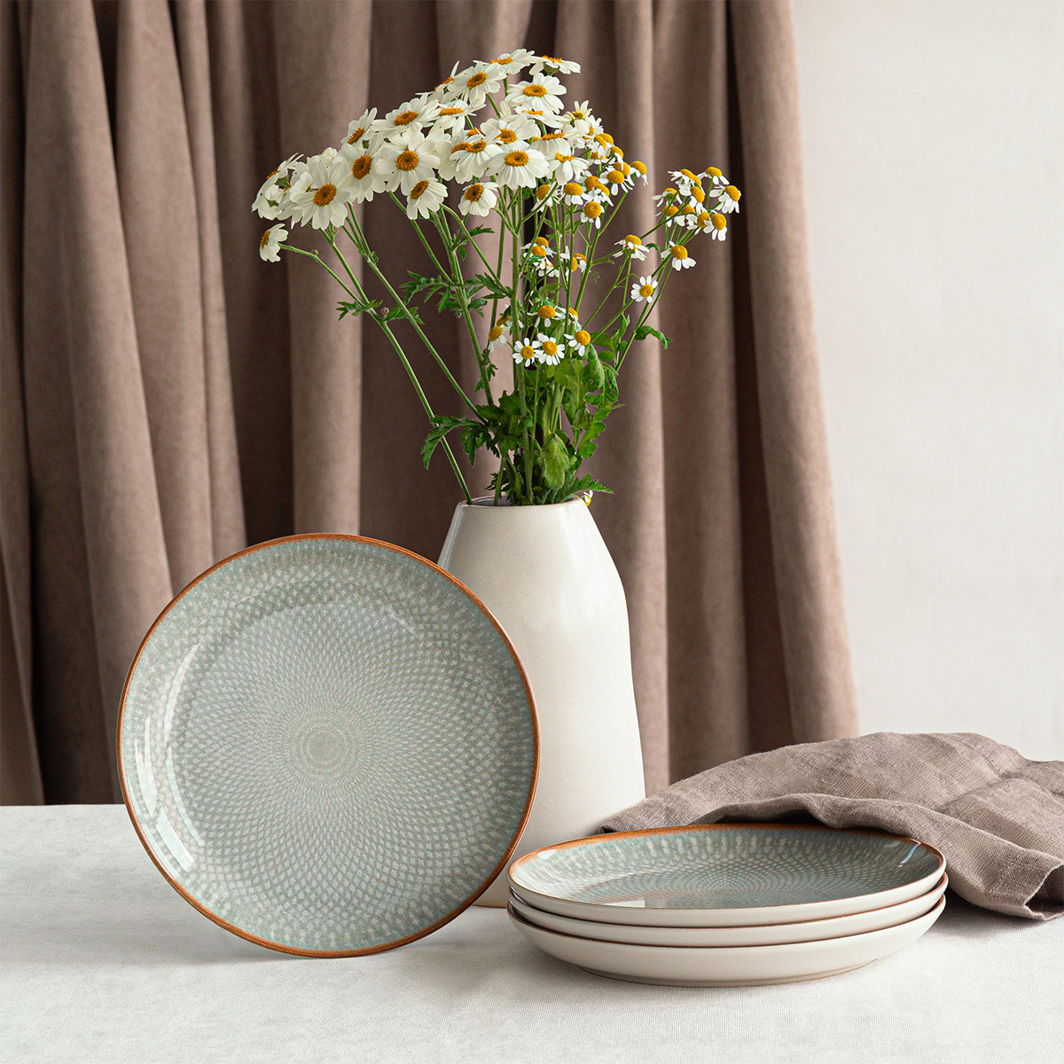 Ceramic Plate Set 12 pcs - Elements Day Mandala