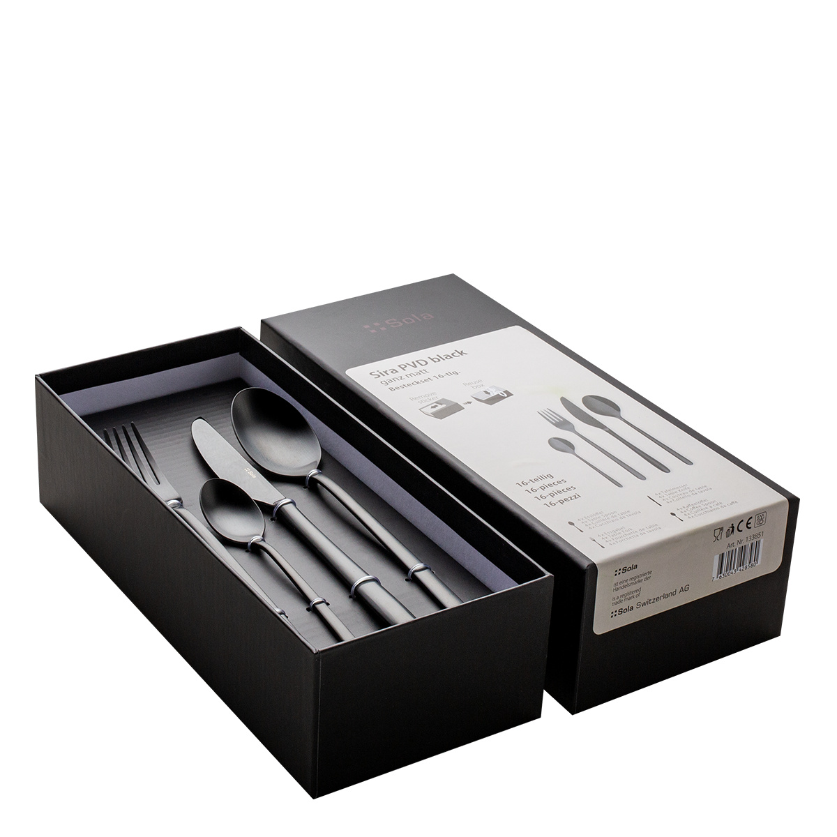 Besteckset 16-tlg. - Sira PVD black ganz matt