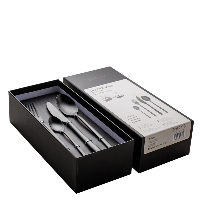 Besteckset 16-tlg. - Sira PVD black ganz matt