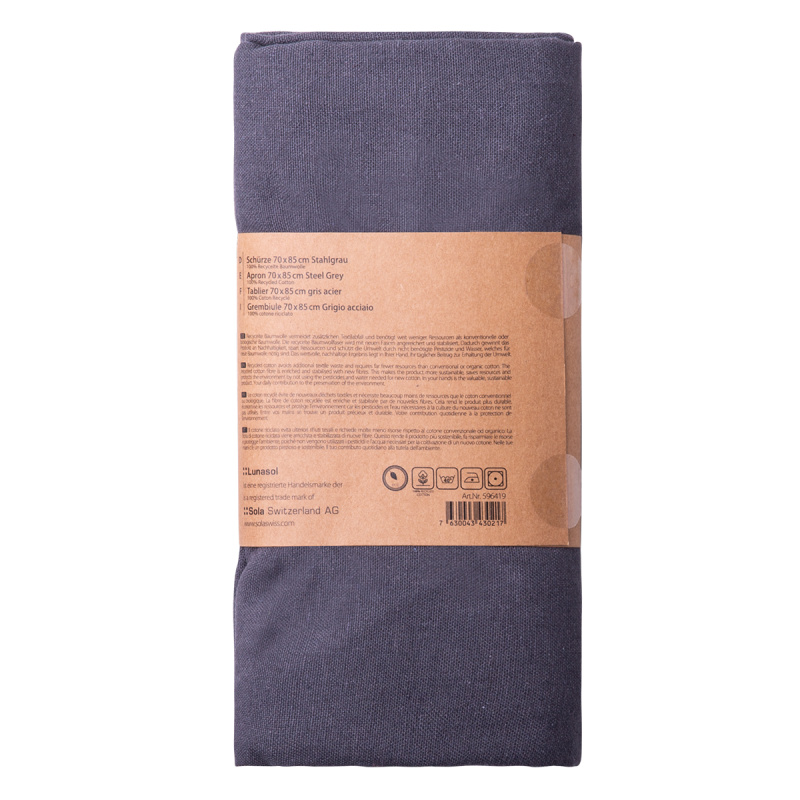 Tablier en coton gris acier 70 x 85 cm – Basic Ambiente