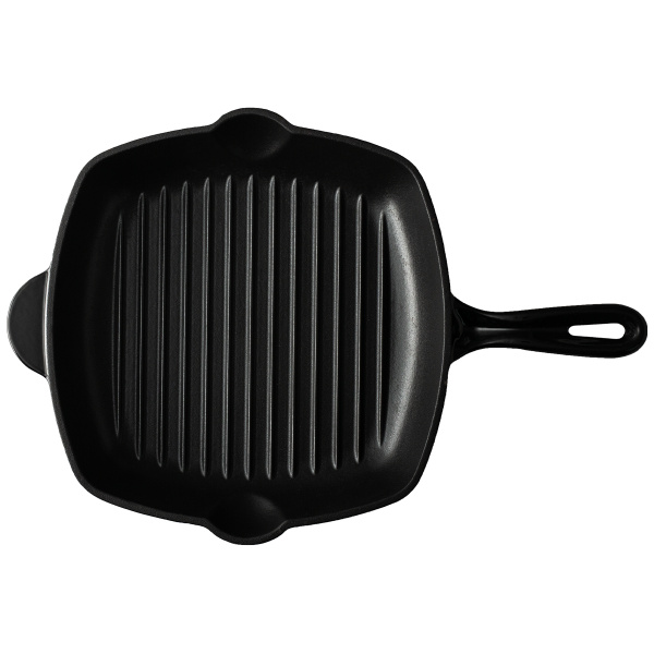 Padella grill in ghisa smaltata nera, 27 x 27 cm - Jupiter Lunasol